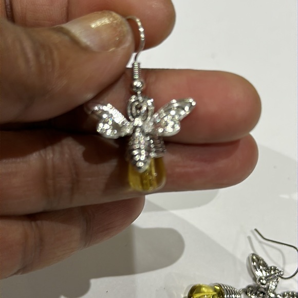 Fashion Women Silver Gold Bee Drop Earrings Cubic Zirconia Party Jewellery Gifts - Picture 5 of 5